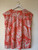  Coral Shell Print Jersey Linen Top