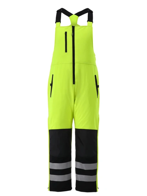 Front view of Women's HiVis Insulated Softshell Bib Overalls