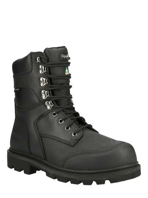 Black-Platinum Leather Boot