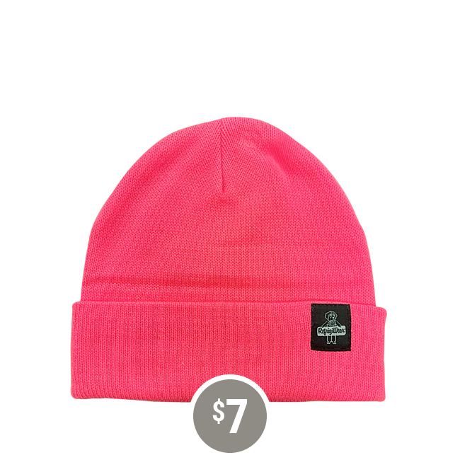 Pink Acrylic Knit Watch Cap