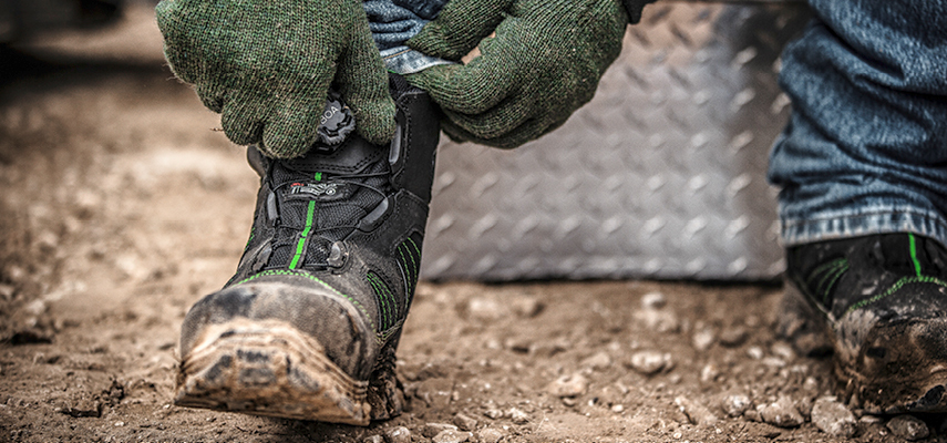 muddy slip resistant boots 
