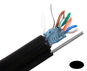 Primus Cable CAT5E Outdoor, Shielded, Aerial w/ Messenger, 1000ft Spool, Black, C5CMXSM-3203 Primus Cable CAT5E Outdoor, Shielded, Aerial w/ Messenger, 1000ft Spool, Black, C5CMXSM-3203