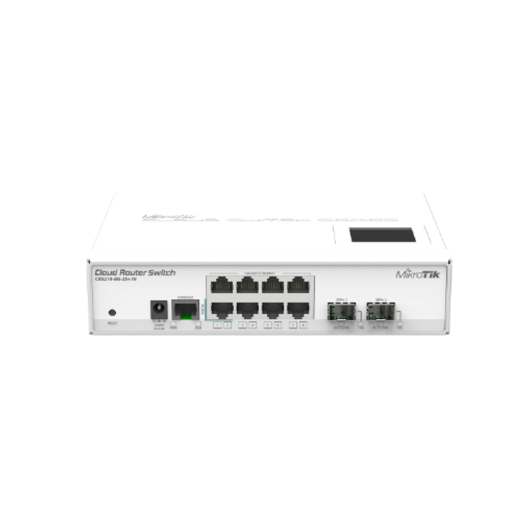 MikroTik 8 Port 2 SFP+ Port Cloud Router Switch, CRS210-8G-2S+IN