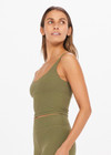 PEACHED TESS CROP - OLIVE [USW021007]