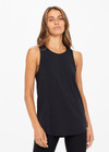 THE UPSIDE women's black Dri Release Markova sleeveless Tank is made from moisture-wicking, fast-drying fabric with odor control and superior comfort.