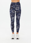THE UPSIDE women's floral batik print Gulf 25 inch Midi Pant is made from soft recycled ribbed fabric. The mid rise legging features a soft folded waistband.