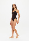 THE UPSIDE women's metallic Arizona Lara One Piece is made from specialty fabric. The soft and supportive one piece features square neckline. Designed for swimming.