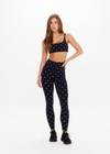 THE UPSIDE women's printed Satellite 25 inch High Midi Pant is made from jacquard. The soft legging features high rise waist. Designed for yoga, pilates and barre.