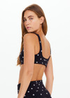 THE UPSIDE women's printed Satellite Bridie Bra is made from jacquard. The square neck sports bra features removable cups. Designed for yoga. and pilates