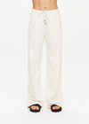 THE UPSIDE women's natural Bow n Arrow Nova Flare Pant is made from jacquard. The wide leg pant features drawstring and patch pocket. Designed for comfort.