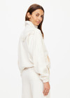 THE UPSIDE women's natural Bow n Arrow Fringe Zip Jacket is made from jacquard. The zip up jacket features elasticated cuffs and hem. Designed for comfort.