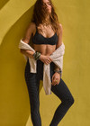 THE UPSIDE women's jacquard pinstripe Zenith 25 Inch legging is designed for a firm and supportive fit. Perfect for yoga & pilates.