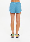 THE UPSIDE women's blue stripe Rio Billie Short features a soft terry fabrication with elasticated waistband and side seam pockets. The perfect vacation piece.