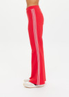 THE UPSIDE women's red Muse Flare Pant is designed for a mid to low rise fit with side seam pockets in a soft suiting fabrication. The perfect everyday or travel pant.