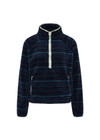 THE UPSIDE women's blue stripe Harlow Fleece Pullover is designed for a relaxed fit and features zip pockets and elasticated waist and cuffs. Made for lifestyle.