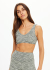 THE UPSIDE women's green Reversible Isaac Bra is designed for a soft & supportive fit in a recycled fabric and features a V neckline. Made for yoga & pilates.