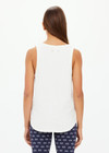 THE UPSIDE women's cream recycled cotton Soho Jacquie Tank Top is designed for a relaxed fit and features a ribbed neckline and armhole. Made for everyday leisure.