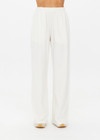 THE UPSIDE women's cream recycled cotton Soho Tokio Wide Leg Pant is designed for a relaxed fit and features an elasticated waistband and front pockets. Made for everyday leisure.
