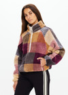 THE UPSIDE women's check recycled fabric Ayr Harlow Fleece Pullover is designed for a relaxed fit and features zip pockets and elasticated waist and cuffs. Made for lifestyle.