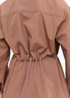 THE UPSIDE women's brown Freddie Fleece Lined Anorak is made from bonded water resistant fabric with internal warm polar fleece and features external pockets with flap closure and drawcord with toggles to cinch in waist.