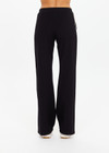 THE UPSIDE women's black Petra Flare Pant is made from soft suiting fabric and features elasticated waistband, side pockets and contrast cream stripes down side seams. Made for lifestyle.