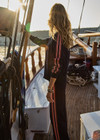 THE UPSIDE women’s navy Ananda Pari Zip Jacket is a true-to-size fit and features a zip-through front, front pockets and knitted stripes down sleeves. The perfect everyday piece.