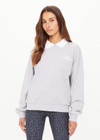 THE UPSIDE women’s grey organic cotton Pascal Collared Crew is designed for a relaxed fit and features embroidered logo on front chest. Perfect for everyday wear.