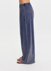 THE UPSIDE women's blue recycled cotton Soho Tokio Wide Leg Pant has a relaxed fit, soft encased waistband, and side pockets. Perfect for travel or everyday.
