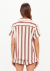 THE UPSIDE women's stripe organic cotton Baja Katia Collared Shirt has a relaxed fit, patch pockets on the chest, and wooden coconut button closure. Perfect for everyday wear.