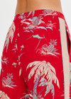THE UPSIDE women's red Palma Sierra Wide Leg Pant features cream contrast panels, turquoise piping, soft elastic waistband, and side pockets. Perfect for travel or lifestyle.THE UPSIDE women's red Palma Sierra Wide Leg Pant features cream contrast panels, turquoise piping, soft elastic waistband, and side pockets. Perfect for travel or lifestyle.