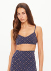 THE UPSIDE women's monogram jacquard Ezra Ballet Bra offers a soft & supportive fit and features elastic adjustable straps. Made for pilates and yoga.
