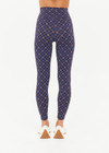 THE UPSIDE women's monogram jacquard Ezra 25inch High Midi Legging offers firm and supportive fit with V panel waistband. Made for yoga and pilates.