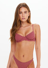 THE UPSIDE women's pink check Aliki Heidi Bra offers a supportive, comfortable fit with balconette shape, underwire, and metal back clip. Made for swim.