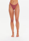 THE UPSIDE women's pink check Aliki Christy Pant has low coverage and is fully lined. Made for swim.