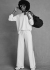 THE UPSIDE women’s creme cotton Hamsa Milou Wide Leg Pant features decorative contrast embroidery along side seams. The perfect travel pant.
