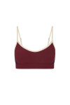 THE UPSIDE women’s maroon Adesa Scoop Danni Bra in recycled rib features scoop front and back necklines, removable cups, and soft elastic underbust. Made for high impact.