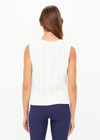 THE UPSIDE women’s cream organic cotton Espada Hermina V Neck Vest is designed for a regular fit and features a chunky cable knit texture. The perfect lifestyle piece.