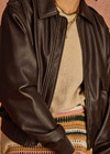 THE UPSIDE women's brown Zariah Bomber Jacket, made from soft vegan leather fabrication, is a regular fit and features a zip-through front and patch pockets. Made for lifestyle.