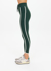 THE UPSIDE women's green Santa Fe 25inch Legging is soft, supportive with cream side seam and hem bindings, and side pockets. Made for yoga & pilates.