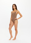 THE UPSIDE women's multi coloured spacedye Seamless Flow Bodysuit is designed for a supportive & comfortable fit, featuring a low scooped back with adjustable straps. Made for yoga & pilates.