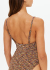 THE UPSIDE women's multi coloured spacedye Seamless Flow Bodysuit is designed for a supportive & comfortable fit, featuring a low scooped back with adjustable straps. Made for yoga & pilates.