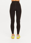 THE UPSIDE women's olive jacquard Castilla 25 Inch Midi Pant is designed for a soft and comfortable fit and features mid-rise with lime elastic drawcord. Made for yoga and pilates.