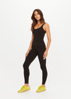 THE UPSIDE women's olive jacquard Castilla Amelia Tank Top is designed for a soft and comfortable fit and features a scoop neck and shelf bra with removable cups. Made for yoga and pilates.
