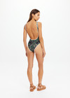 THE UPSIDE women's floral Tamara Scoop One Piece is a soft and comfortable fit, featuring contrast cream binds and a shaped legline. Made for swim.