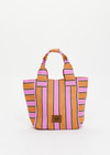 THE UPSIDE women's stripe Puerto Market Tote Bag features a zip closure and an internal pocket. Perfect for travelling and vacation.