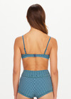 THE UPSIDE women's blue and turquoise Fiesta Capri Fixed Tri offers a soft & supportive fit, featuring adjustable straps in textured check fabrication. Made for swim.