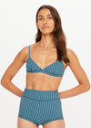 THE UPSIDE women's blue and turquoise Fiesta Capri Fixed Tri offers a soft & supportive fit, featuring adjustable straps in textured check fabrication. Made for swim.