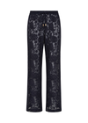 THE UPSIDE women's navy Halcyon Lace Charli Pant is designed for a low-rise straight leg fit with a fine drawcord through waist with elasticated back. Made for lifestyle.