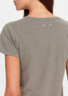 THE UPSIDE women's khaki organic cotton Avalon Crew Neck Baby Tee is a everyday staple made from soft organic cotton jersey and finished with an embroidered arrow logo at back. The perfect everyday tee, made to last.