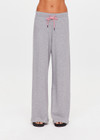 THE UPSIDE women's grey organic cotton Sandy Wide Leg Track Pant is cut in a relaxed shape with an elasticated waistband and pink paracord drawcord. The perfect everyday track pant, made to last.